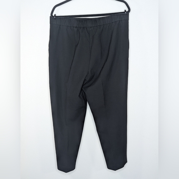 Babaton Atelier Elastic Waist Crepe Cropped Tapered Pant Black 14 - Picture 3 of 8